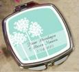 Personalized Teal Dandelions Mirror Compact
