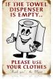 Retro Towel Dispenser Tin Sign LARGE