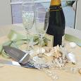 Personalized Beach Theme Wedding Champagne Glasses