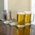 Saloon-Sized Glass Beer Mugs, Set of 4