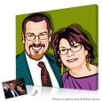 20th Anniversary Gifts - Your custom illustrated portraits framed on silver frames from your photos