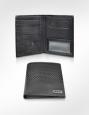 Black Beehive Stamped Calf Leather Passport Case