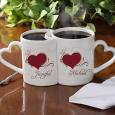 His & Hers Romantic Heart Personalized Coffee Mug Set