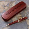 Engraved Rosewood Pen and Case Set