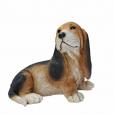 Black and Brown Basset Puppy Dog Statue
