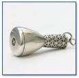 Silver Djembe Drum Keychain