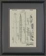Surfboard Framed Patent Art - 11x14