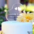 Wedding Heart Cake Topper - Personalized