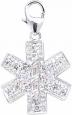 White Gold Medical Symbol Charm