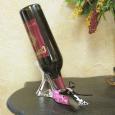 Zebra Print Metal Wine Bottle Holder