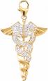 14k Gold Diamond Medical Charm