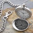 Personalized Silver Pocket Watch With Engraved Monogram