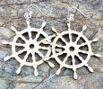 Boat Wheel Wooden Earrings