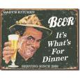 Beer Its Whats for Dinner Personalized Tin Sign