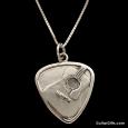 Silver Guitar Pick Necklace -  Acoustic