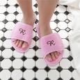 Initial Monogram Personalized Pink Spa Slippers