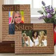 Personalized Wood Picture Frame with Custom Title & Names - Horizontal