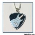 Silver Guitar Pick Necklace - Electric