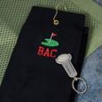 Personalized Golf Towel and Custom Key Chain 2-in-1 Tool Set