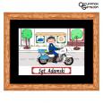 Motorcycle Cop Cartoon Print - Personalized