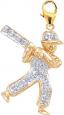 Gold Baseball Player Charm