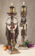Egyptian Attendants to the Gods Sculptural Candleholders: Set of two