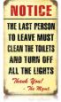 Vintage Clean Bathroom Metal Sign