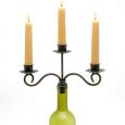 Antiqued Taper Candle Wine Bottle Candelabra