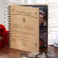 Personalized Wood Photo Album - Recipe For A Happy Marriage