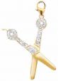 Gold Scissors Hairdresser Charm