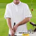 Nike Dri-FIT Embroidered Monogram Golf White Polo Shirt