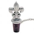 French Fleur De Lis Pewter Wine Stopper