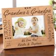 Custom Personalized Wood Picture Frame - Grandma and Grandpa Design