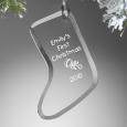 Personalized Glass Stocking Christmas Ornament