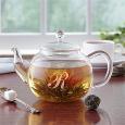 Personalized Teapot with Initial Monogram - Flowering Tea