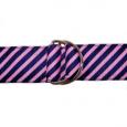 Pink and Navy Diagonal Stripe Ribbon Belt