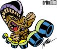 Drummer Tiki Sticker