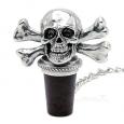 Skull and Crossbones Pewter Wine Stopper