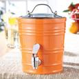 Small Citrus Orange Ceramic Beverage Dispenser, 60oz