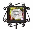 Personalized Florals Ceramic and Iron Garden Stake