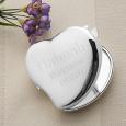 Heart Mirror Compact Personalized Bridesmaids Gift